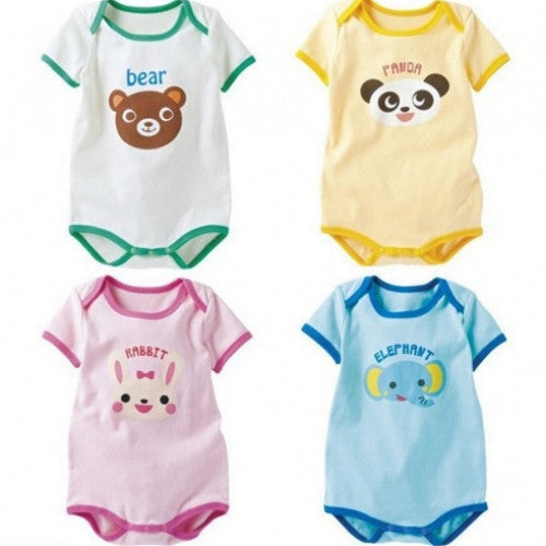 Animal Short Sleeves Baby Rompers